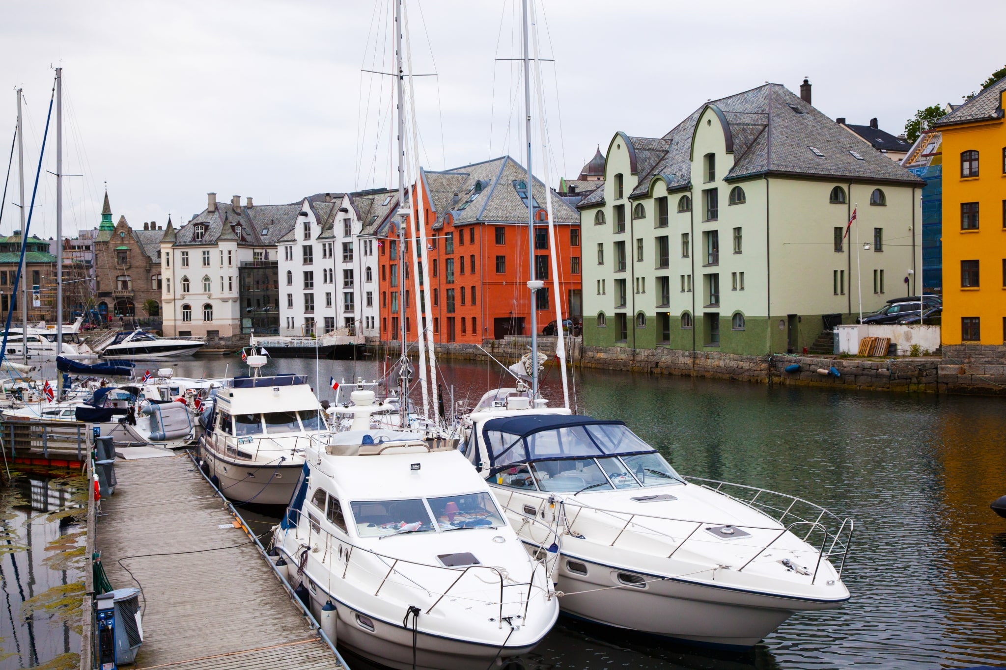 Houses Of Alesund Town Norway